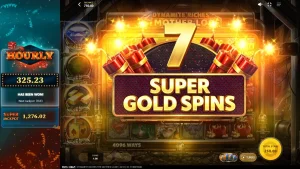 Tampilan visual slot Dynamite Riches The Mother Lode dengan latar belakang tambang emas