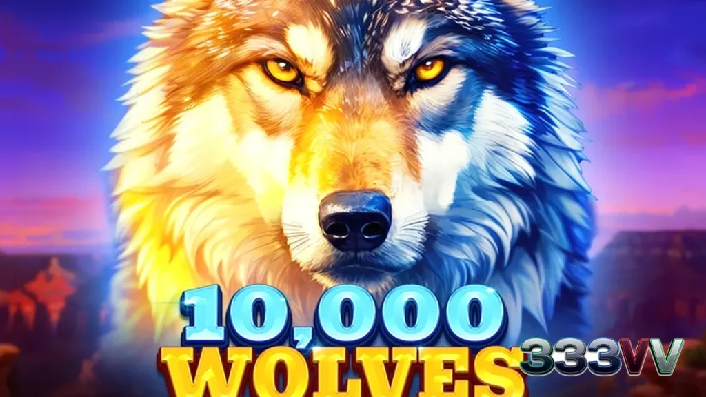 Tampilan visual slot 10,000 Wolves 10K Ways dengan tema hutan liar.